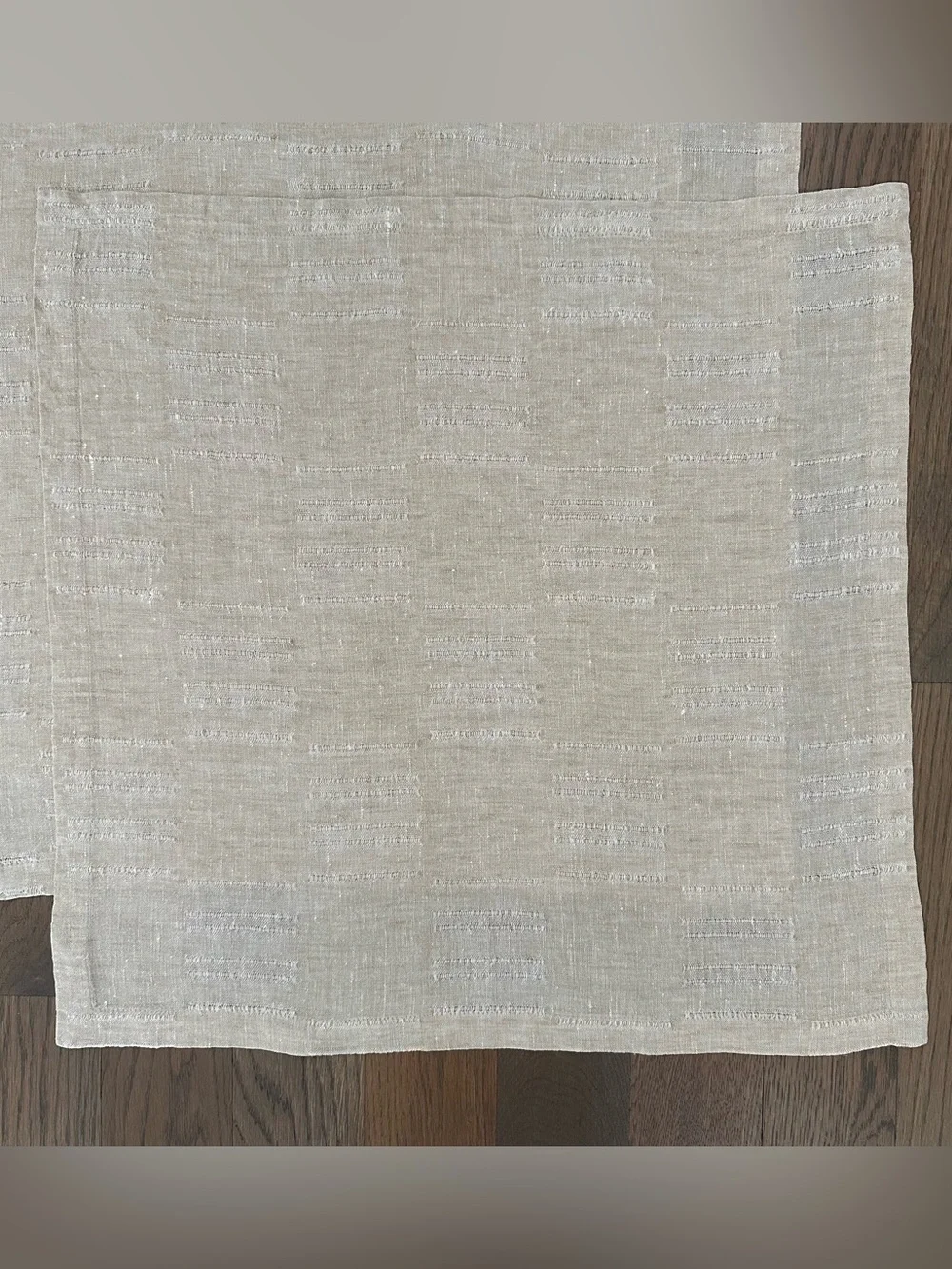 Matouk Set of 4 Linen Variegated Heavyweight Linen Napkins Beige / Cream 20